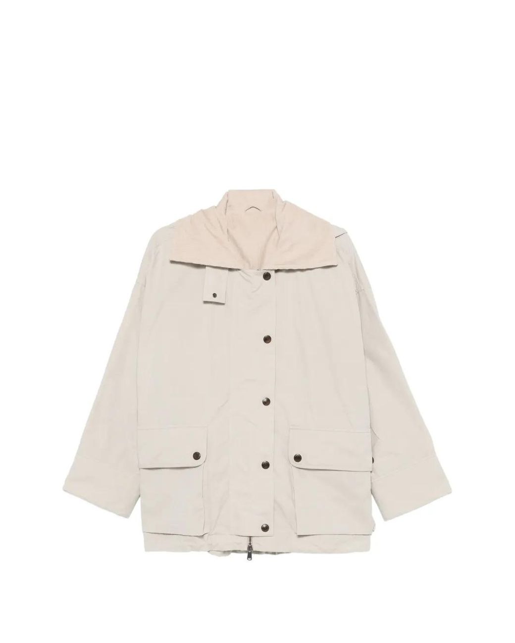 Brunello Cucinelli Natural Hooded Coat
