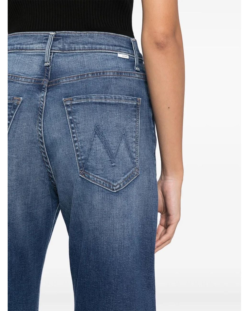 Mother Blue The Lasso Heel Wide-Leg Jeans