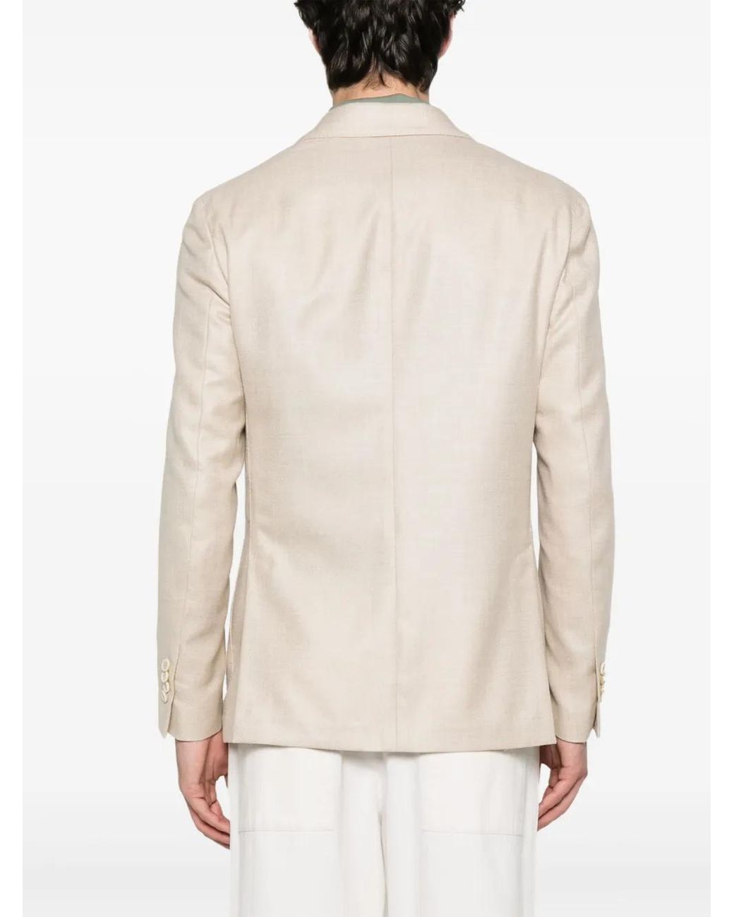 Lardini Natural Single-Breasted Blazer for men