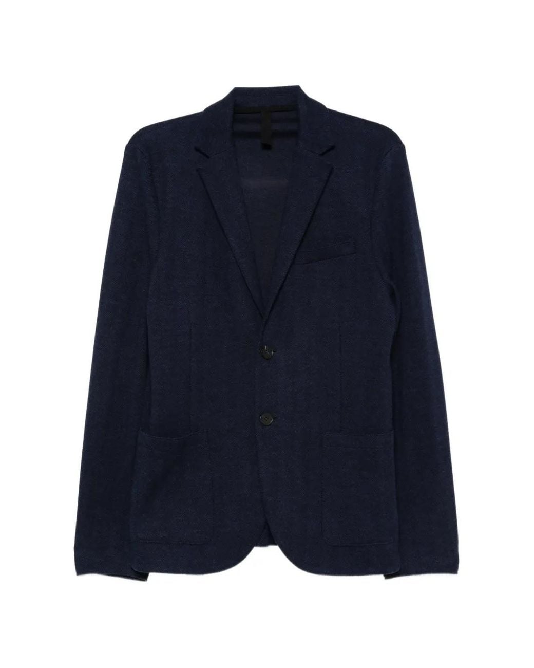 Harris Wharf London Blue Herringbone-Knit Blazer for men