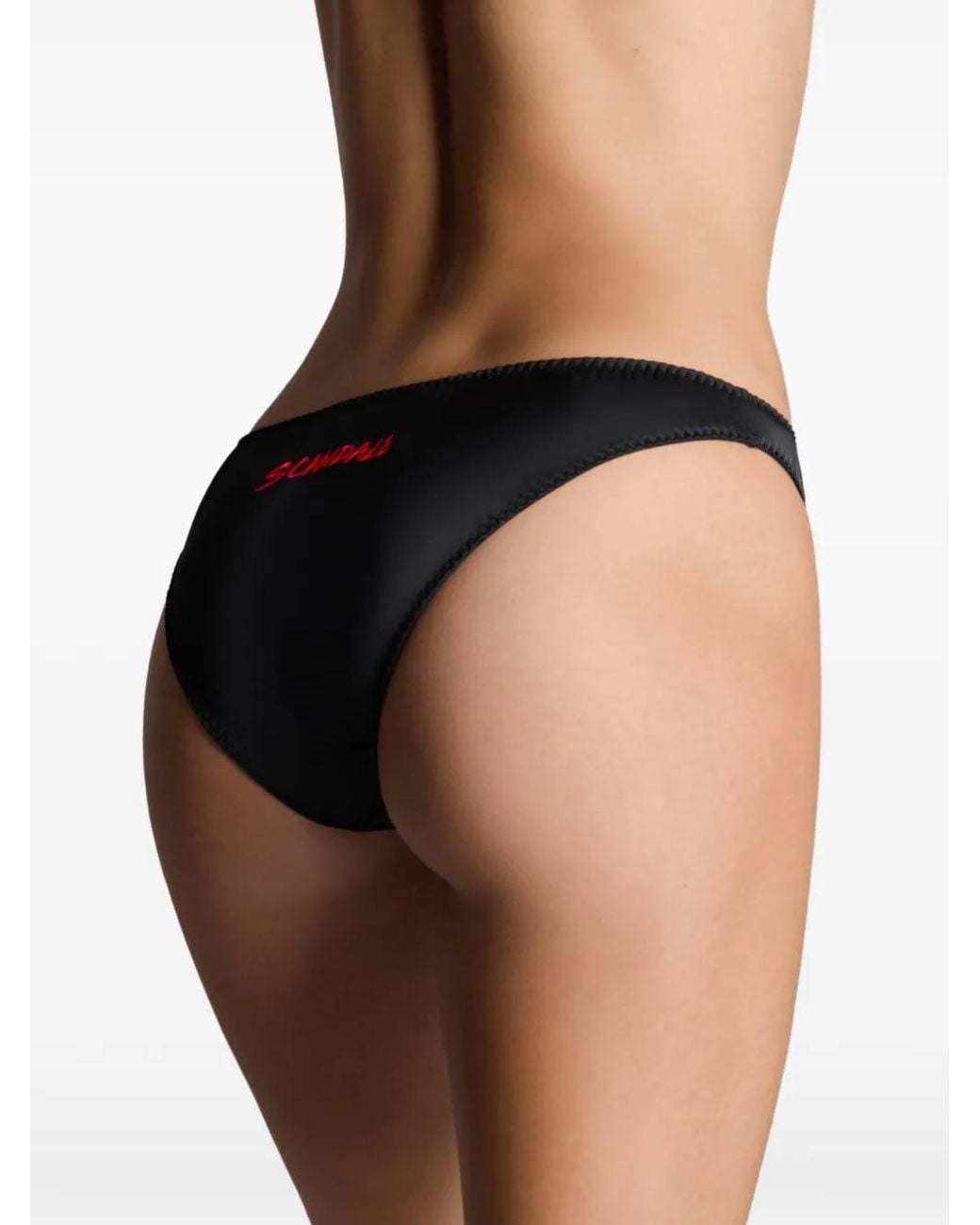 Scandale Black Dédicace Logo-Embroidered Briefs