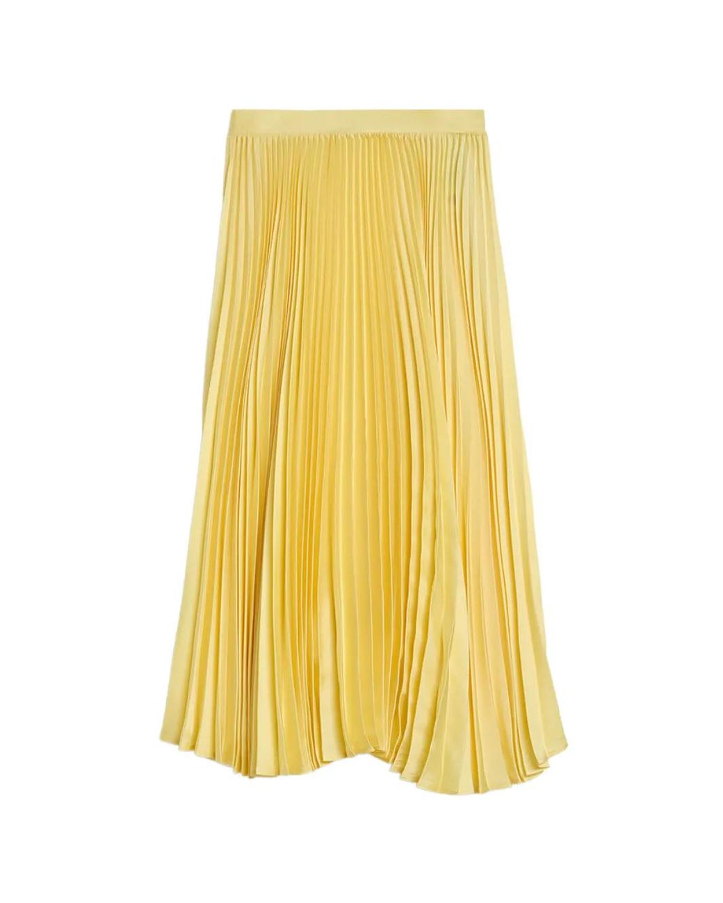 Jil Sander Yellow Technical Twill Pleated Skirt