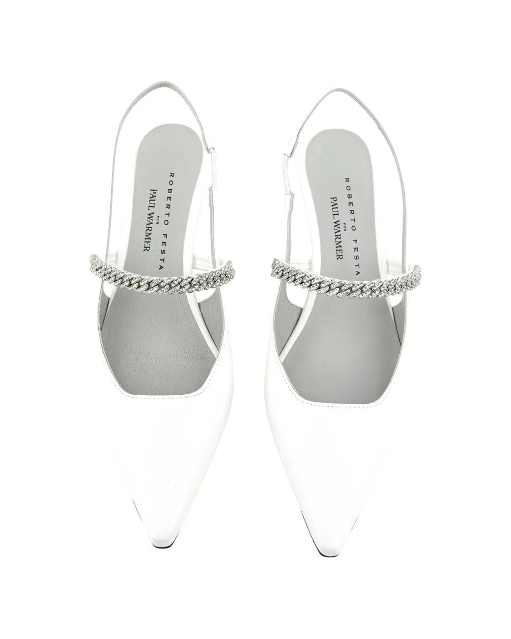 Roberto Festa White Mallory Crystal-Embellished Heeled Pumps