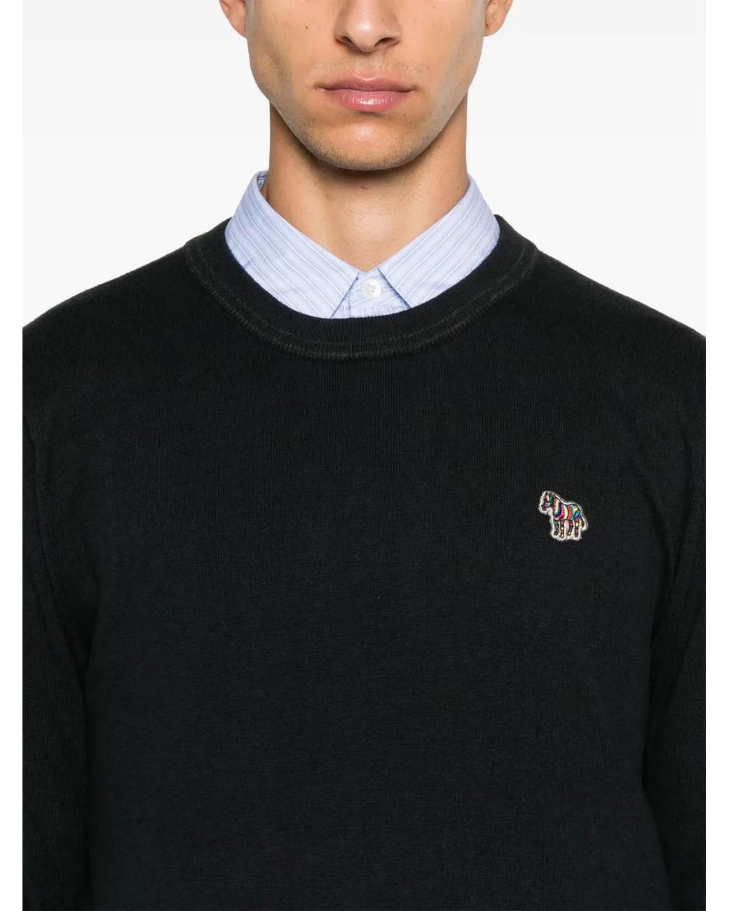 Paul Smith Black Zebra-Patch Sweater for men