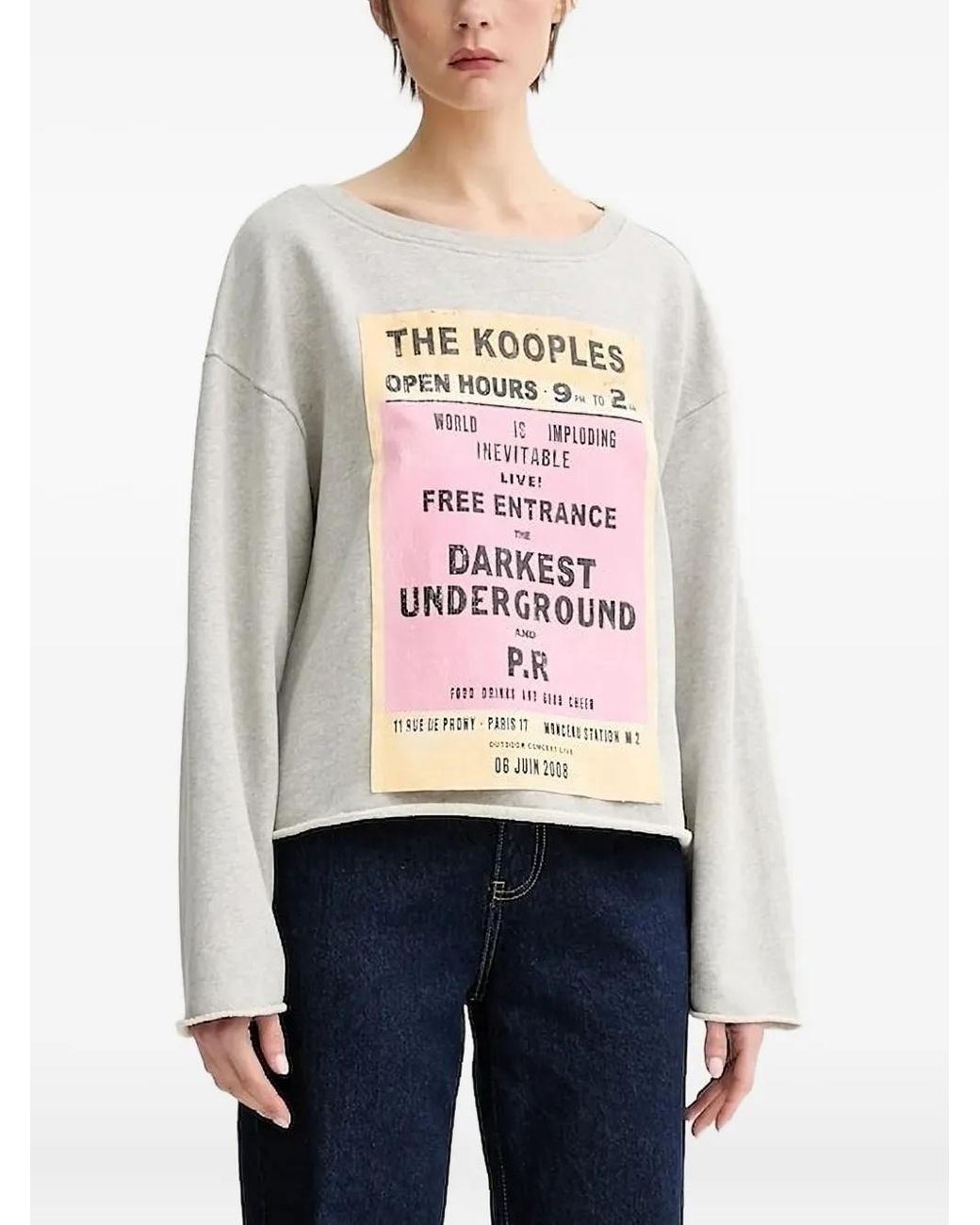 The Kooples Pink Graphic-Print Sweatshirt