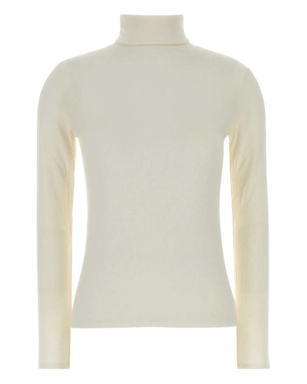 Loulou de Saison White Gallinara Turtleneck Ribbed Top