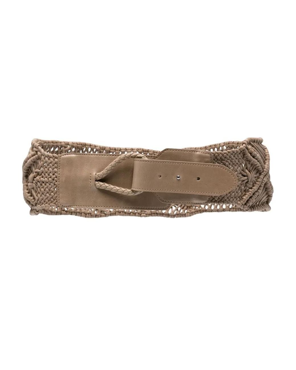 Eleventy Natural Braided Leather Belt