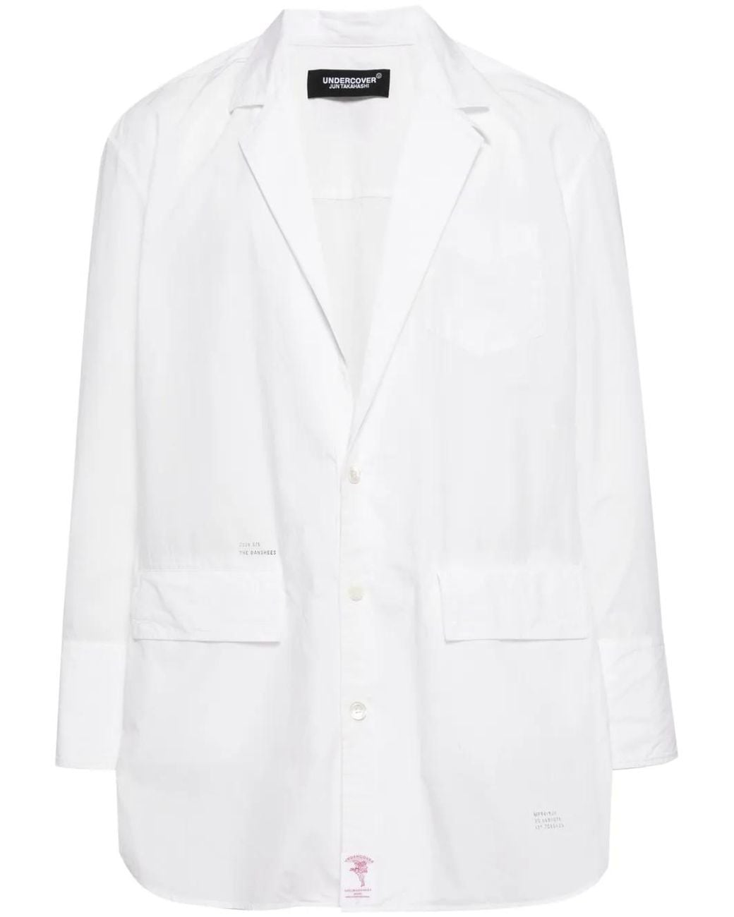Undercover White Single-Breasted Cotton Blazer for men