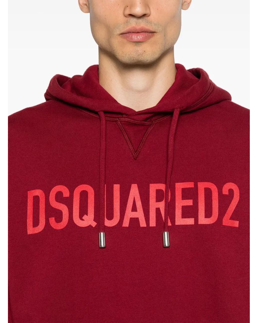 DSquared² Red Cool Fit Logo-Print Hoodie for men