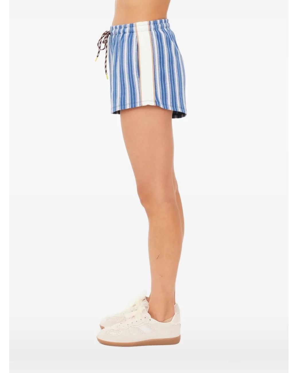 The Upside Blue Palmas Helena Striped Shorts