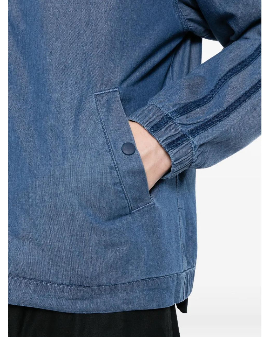 SPORT b. by agnès b. Blue Veste En Chambray À Capuche for men