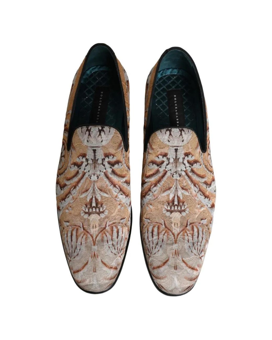 Dolce & Gabbana Baroque Brocade Loafers in White for Men | Lyst