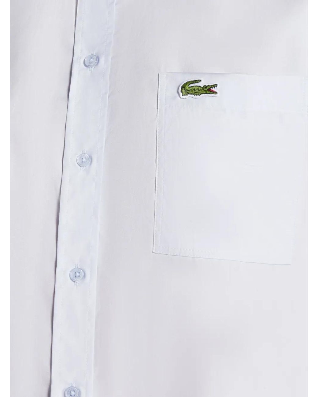 Lacoste White Logo-Appliqué Cotton Shirt