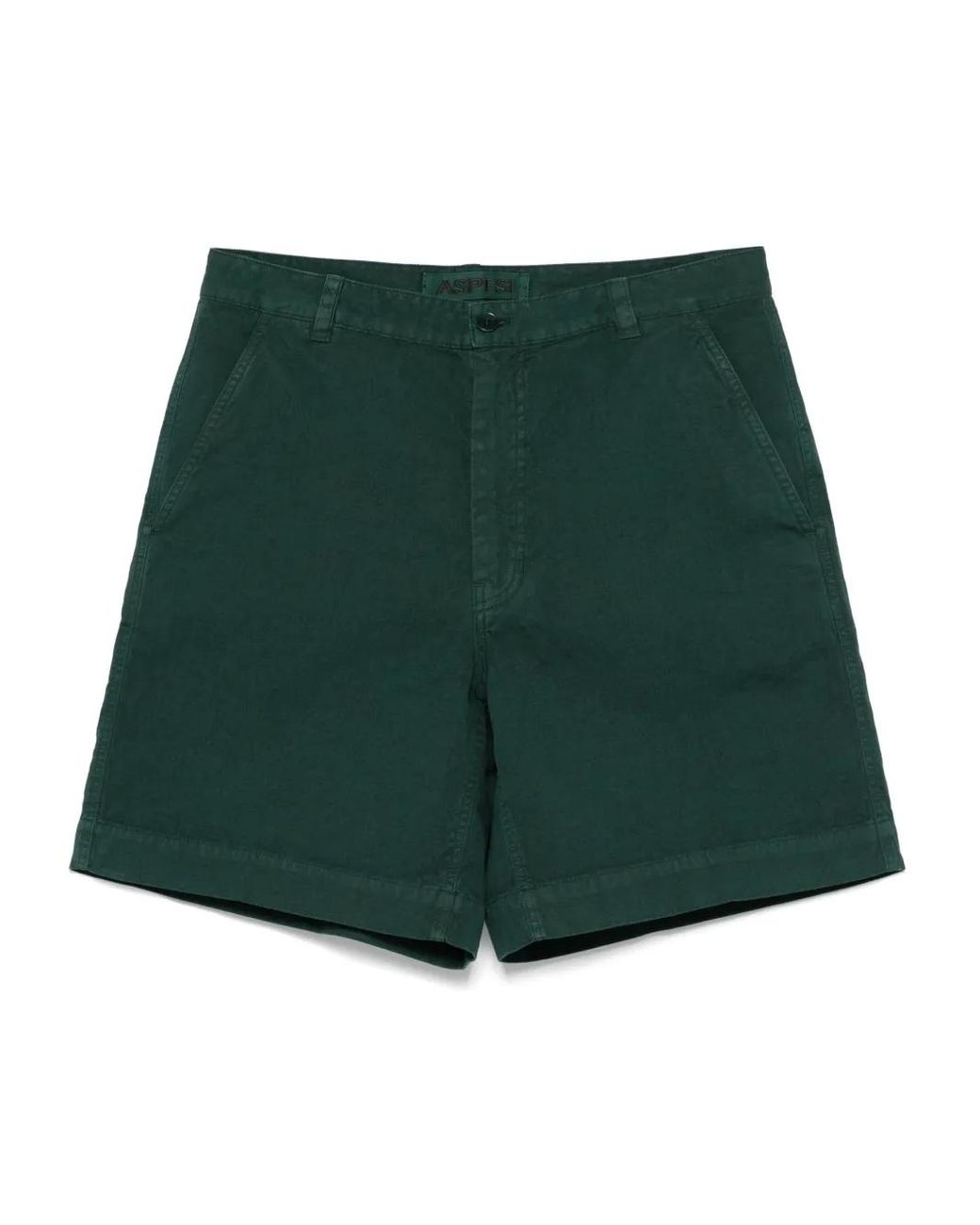 Aspesi Green Slub Shorts for men