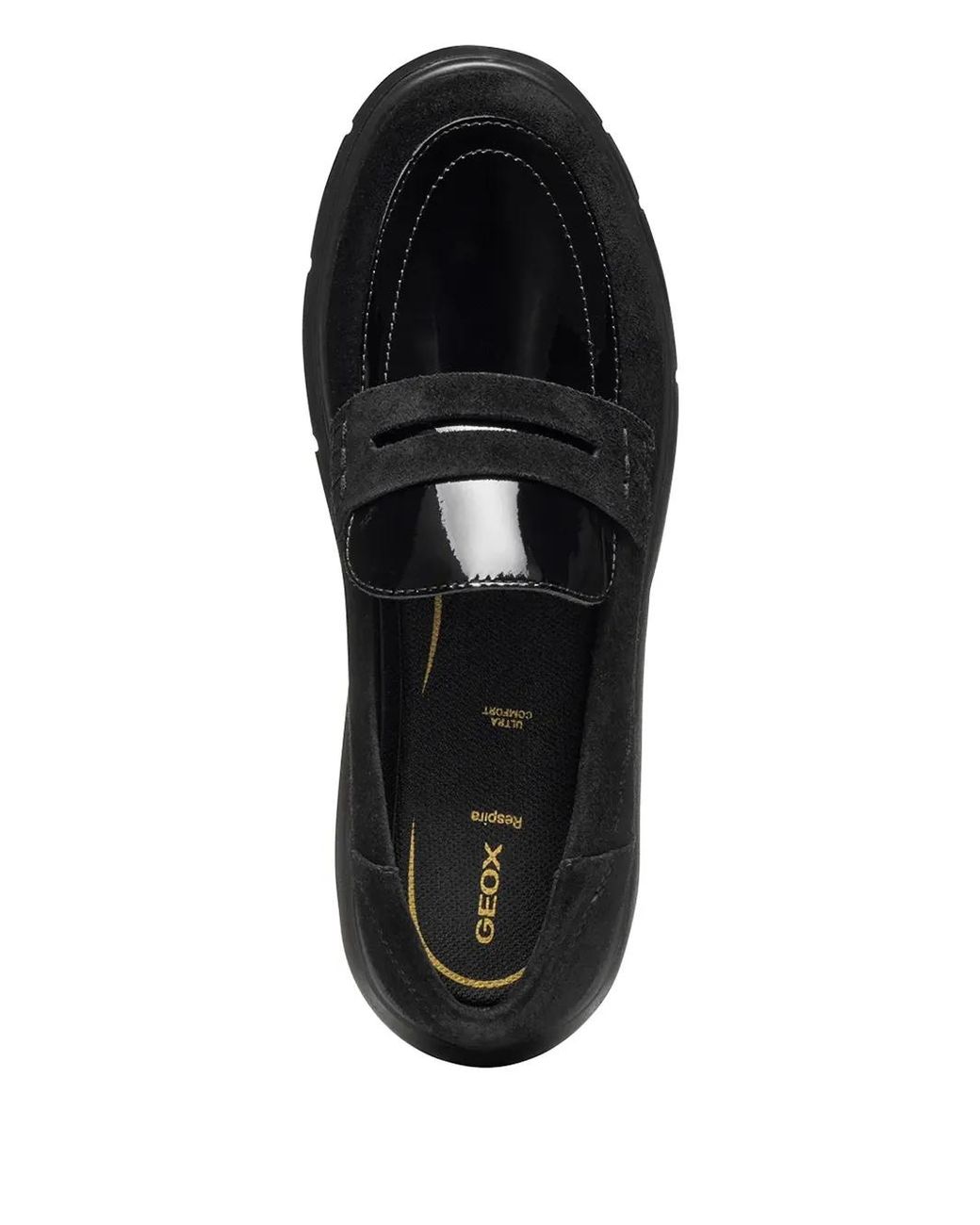Geox Black Penny-Slot Leather Loafers