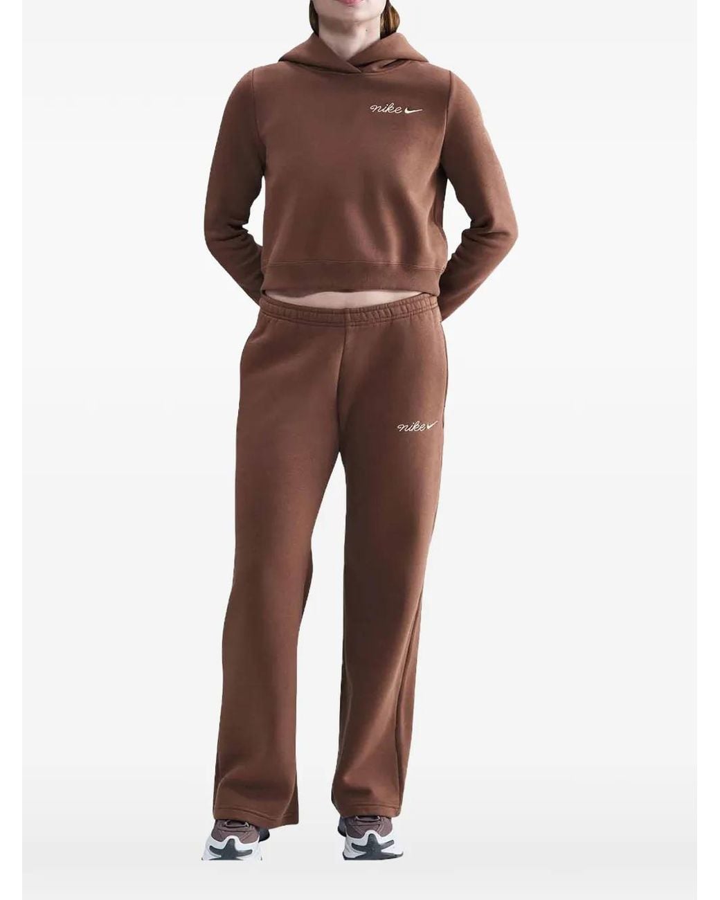 Nike Brown Phoenix Fleece Shrunken Hoodie