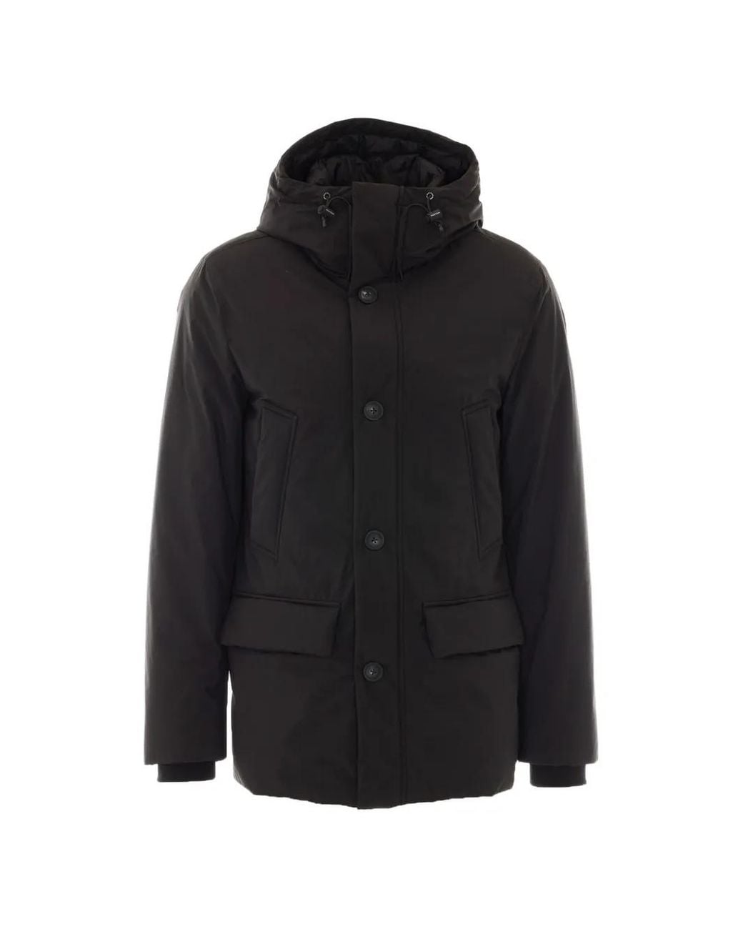 Woolrich Black Cloud Hooded Padded Parka for men