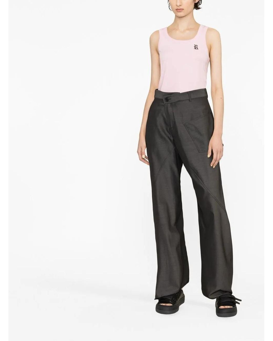 Top Sin Mangas Con Logo Estampado Raf Simons de color Pink