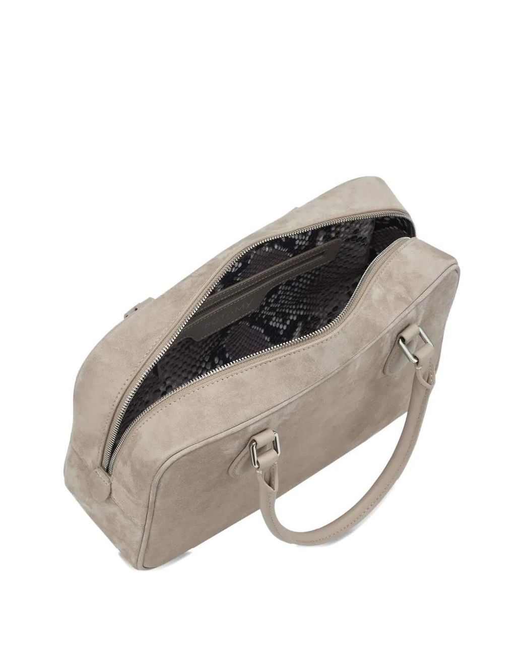 POTAMY Gray Medium Suede Tote Bag