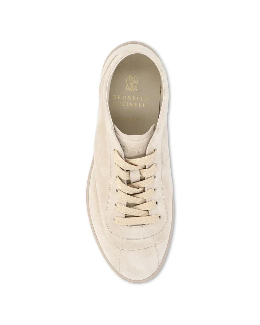 Brunello Cucinelli White Suede Sneakers for men