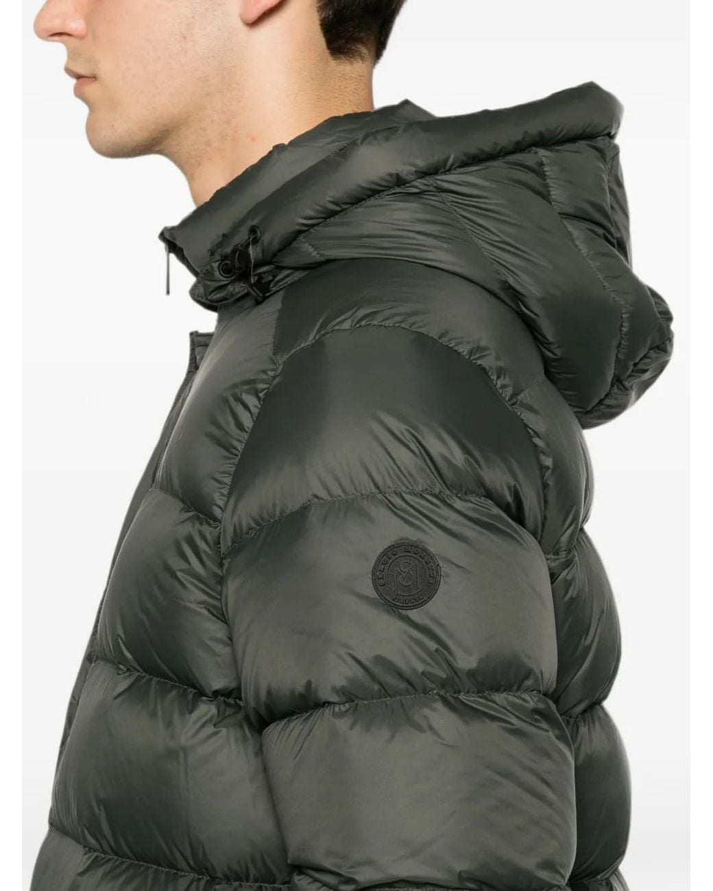 SERGIO MORETTI FIRENZE Gray Hooded Padded Coat for men