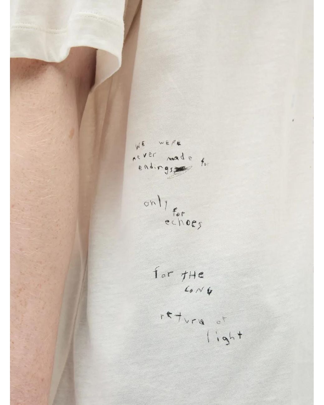 Ann Demeulemeester White T-Shirt En Coton Dieter À Slogan Imprimé for men