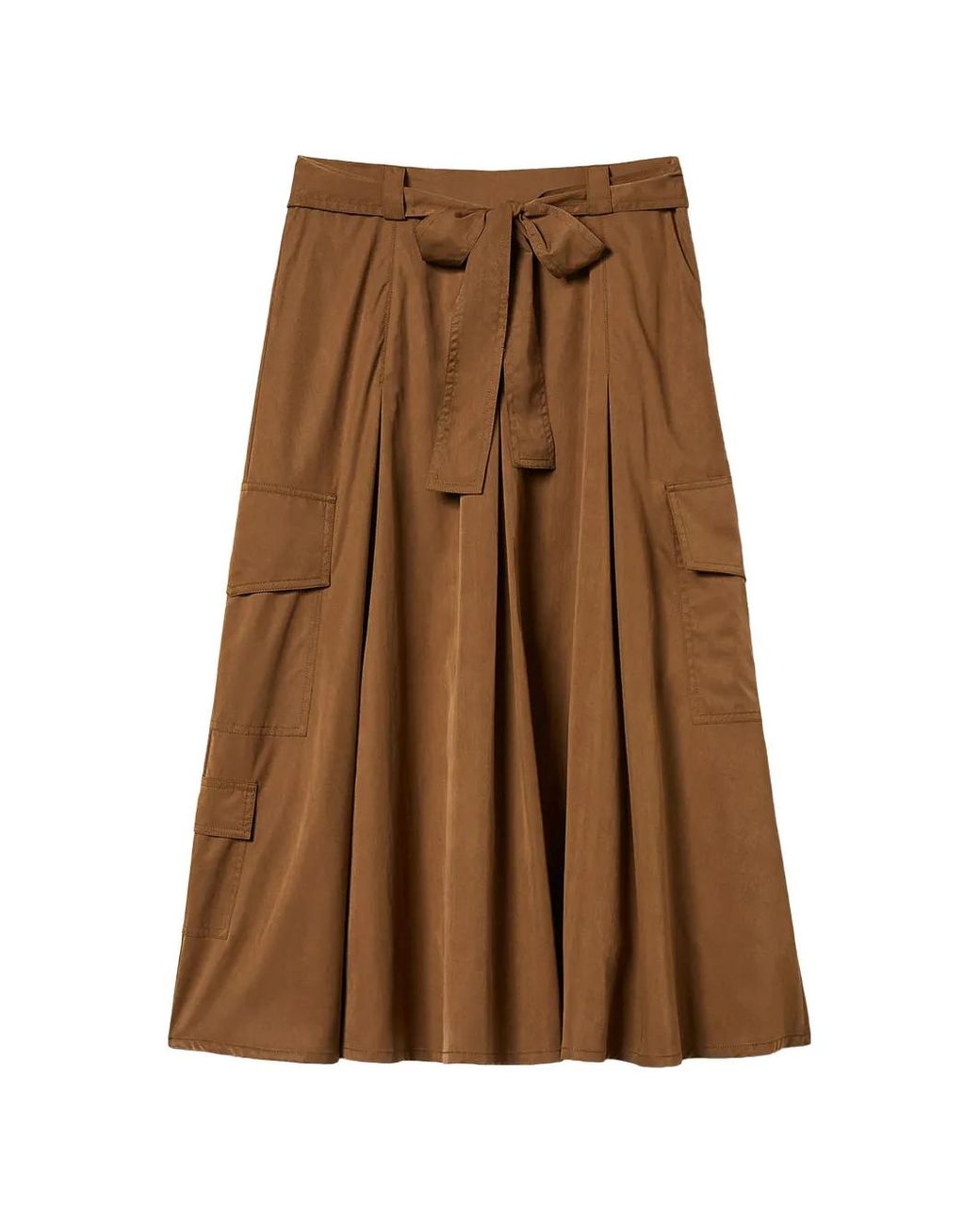 Twinset Brown Midi Skirt With Pocket