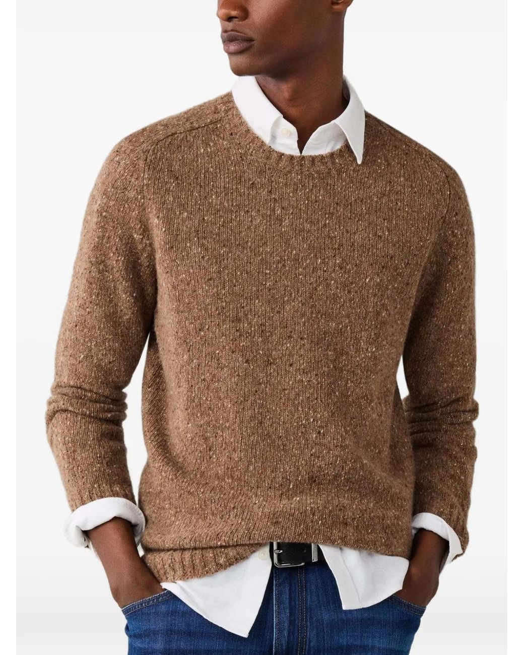 Hackett Brown Pull Donegal En Laine Mérinos for men