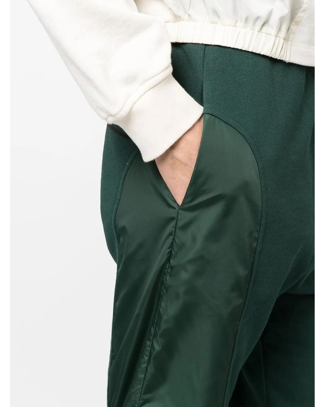 Love Moschino Green Panelled Logo-Print Track Pants