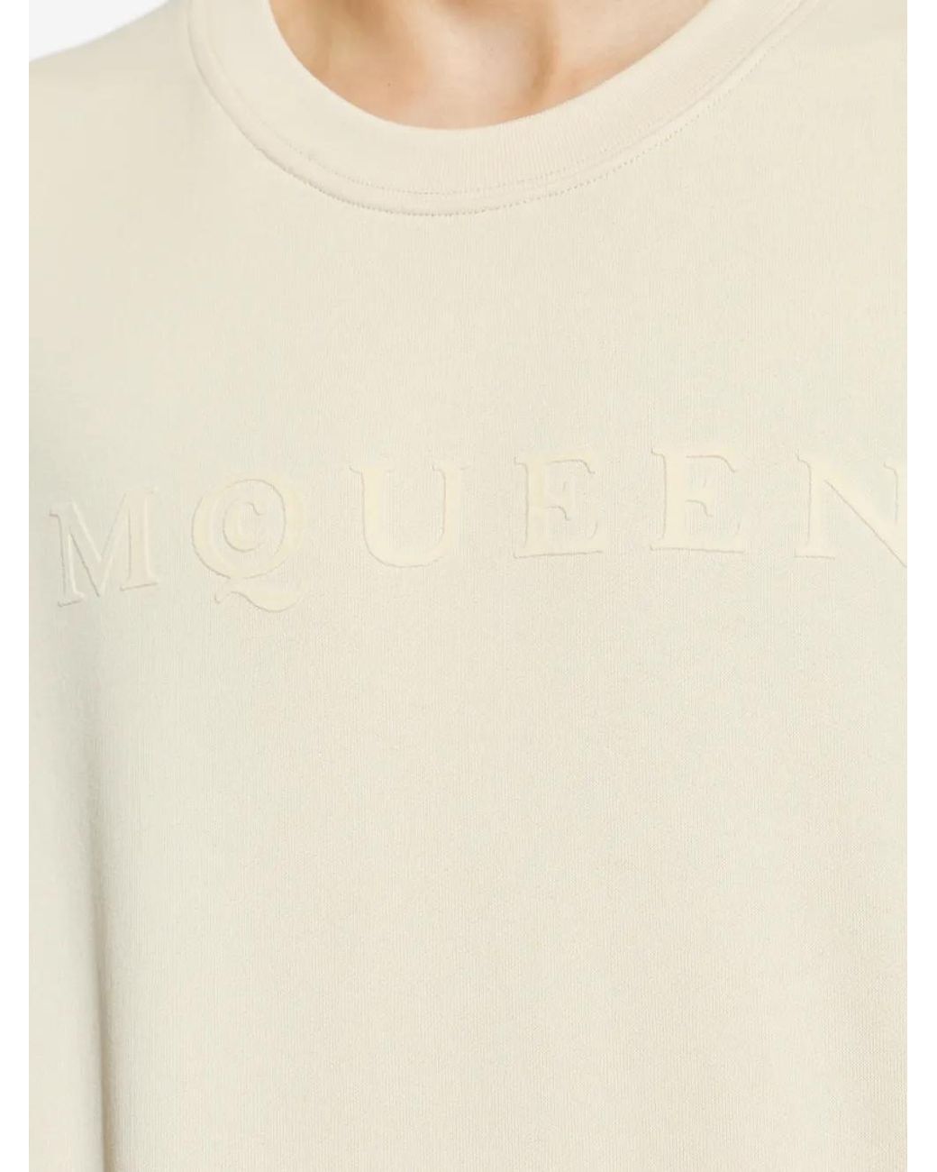 McQueen White Logo-Print Sweatshirt for men