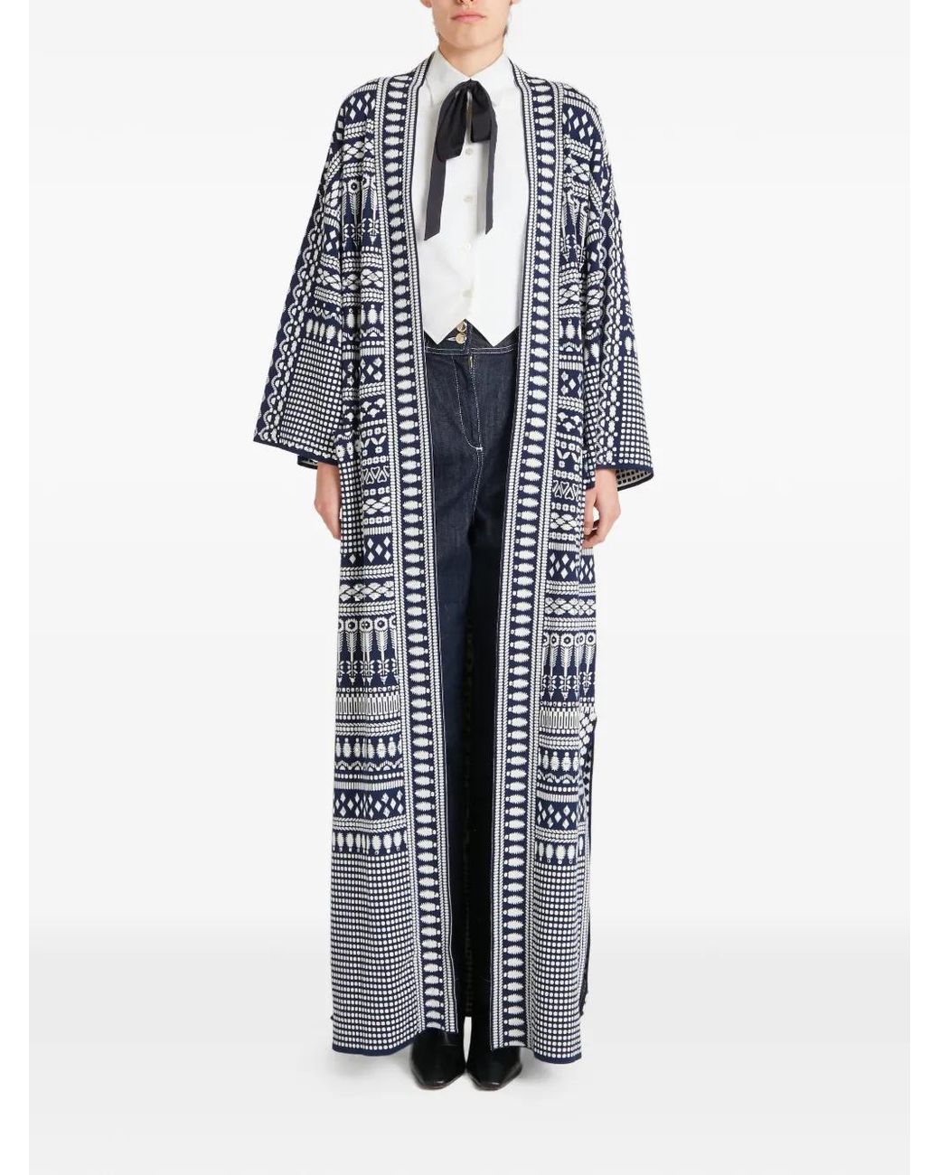 Temperley London Blue Tlalli Knit Coat