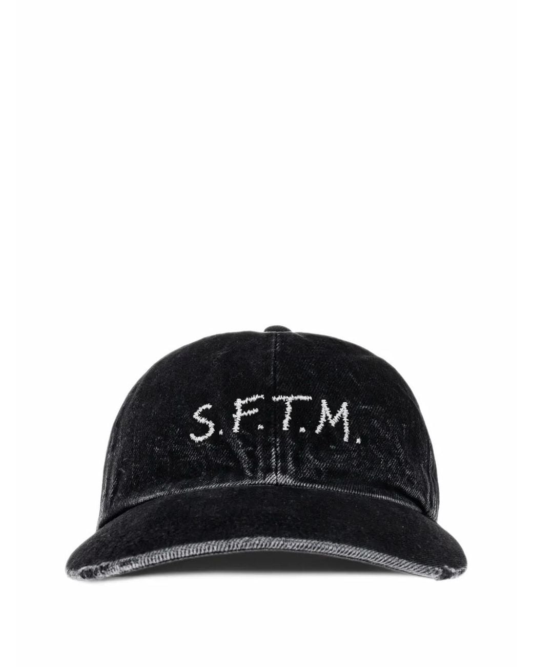 Song For The Mute Black Logo-Embroidered Denim Cap for men