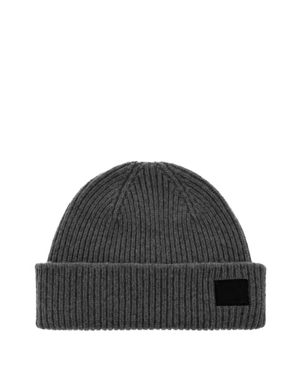 Paul Smith Black Ribbed-Knit Logo-Patch Beanie Hat for men