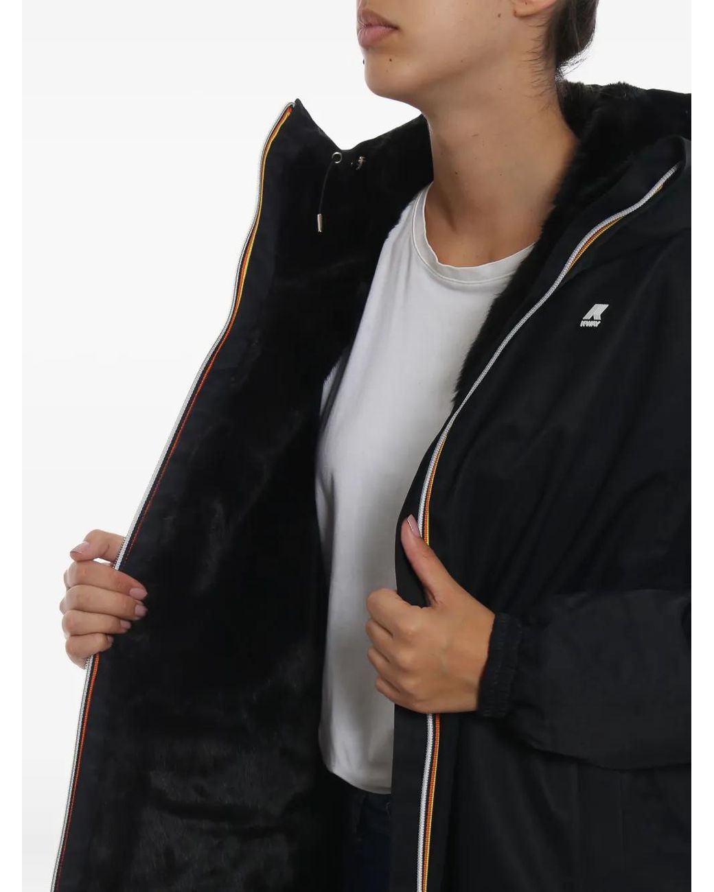 K-Way Blue Hooded Zipped Parka