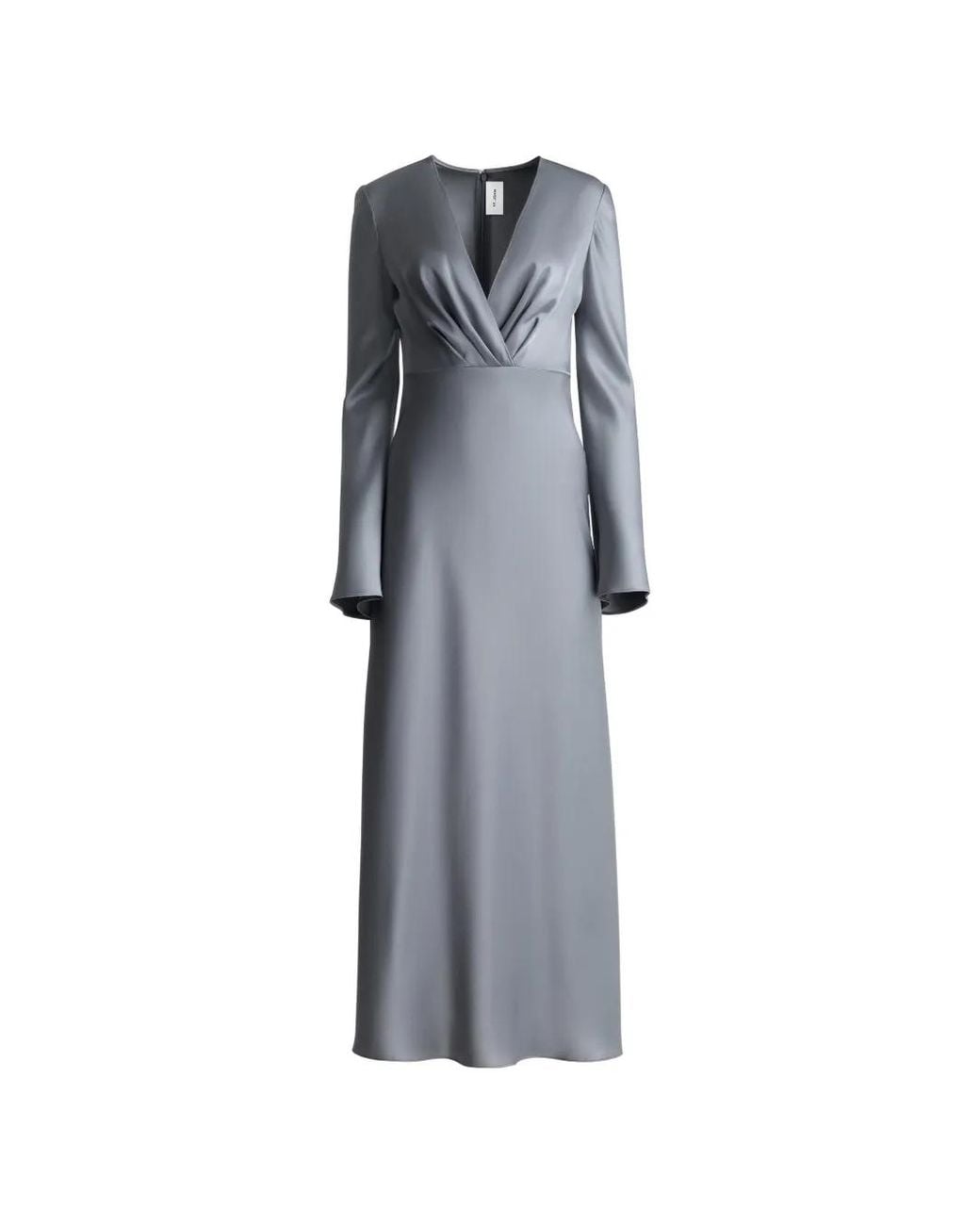 St. John Gray Robe Mi-Longue Faith À Design Croisé