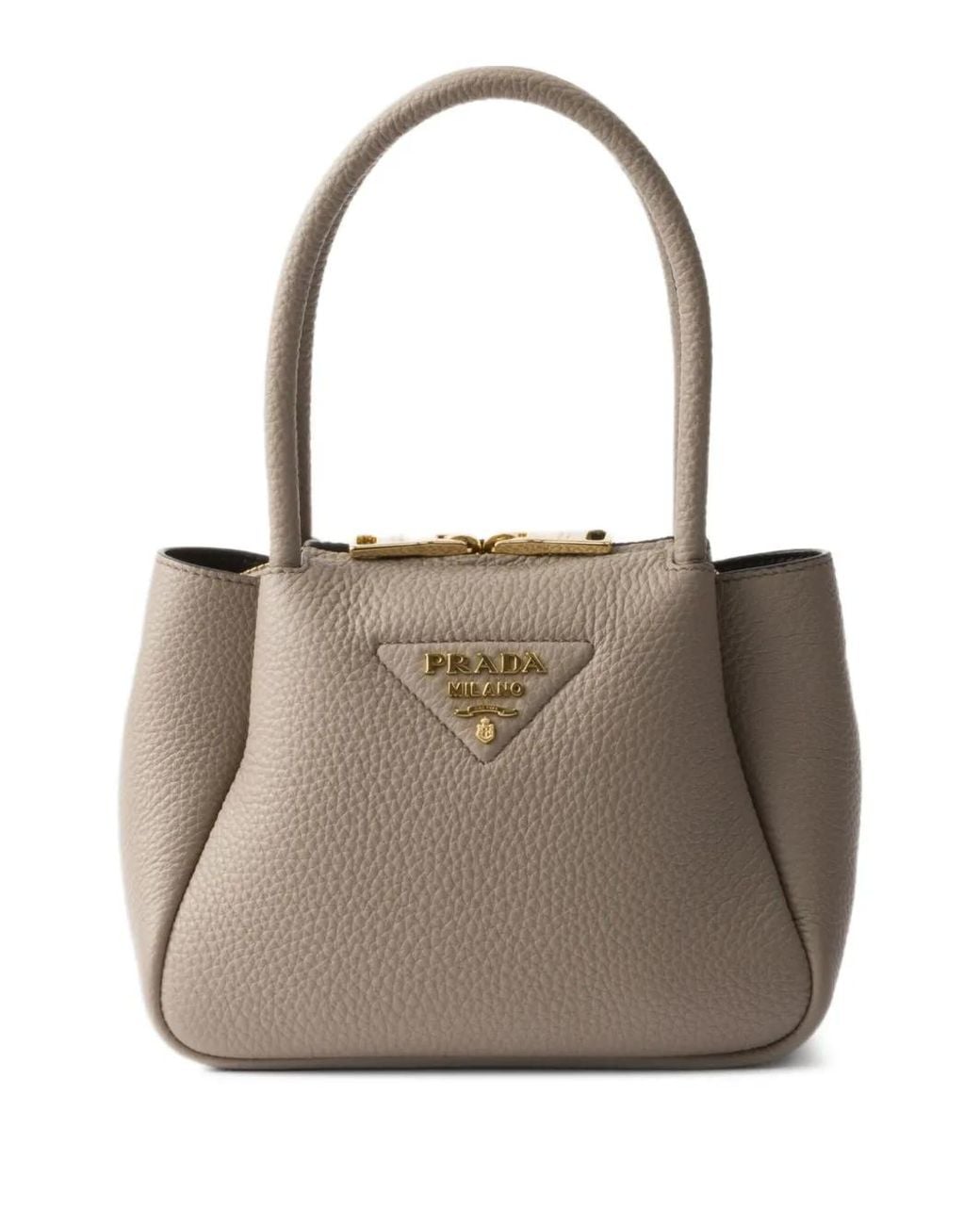 Prada Natural Mini Leather Tote Bag