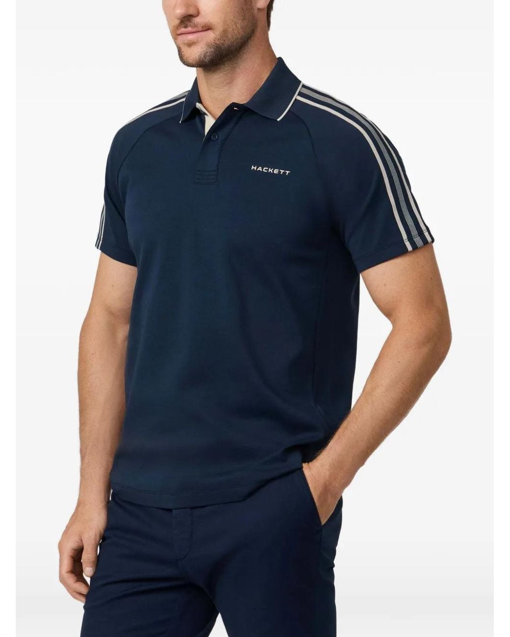 Polo Con Logo Bordado Hackett de hombre de color Blue