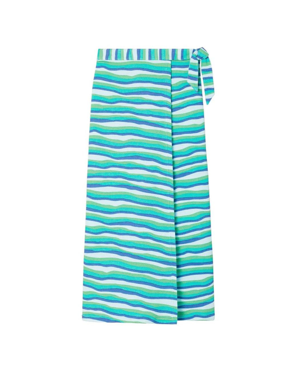Tory Burch Blue Knit Wrap Skirt