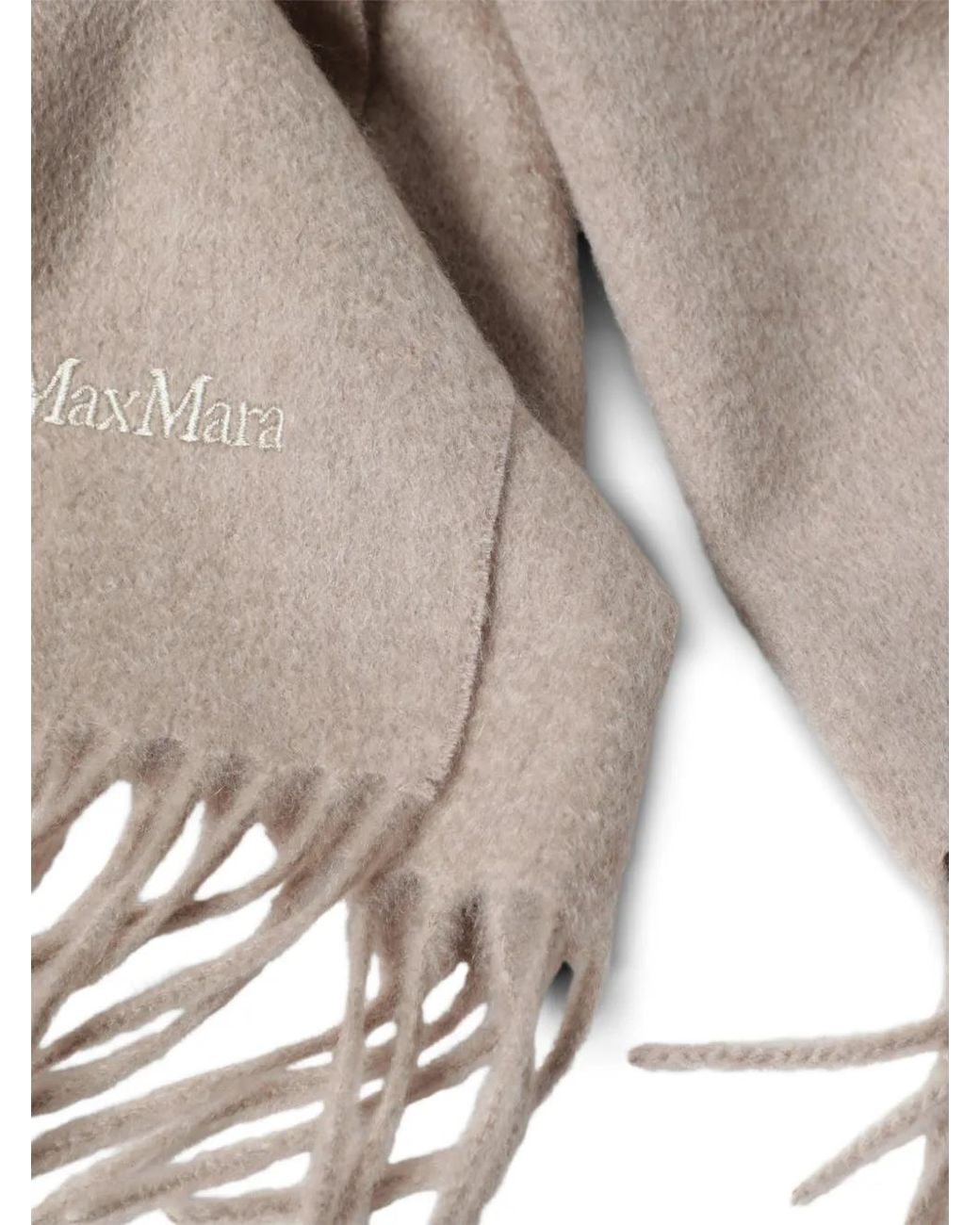 Max Mara White Logo-Embroidered Scarf