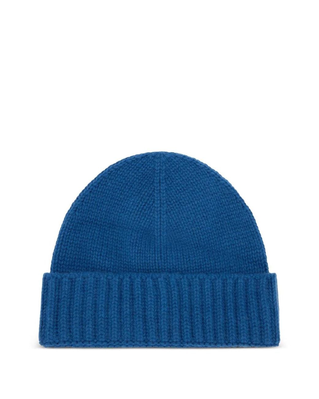 Moorer Blue Ribbed Beanie for men