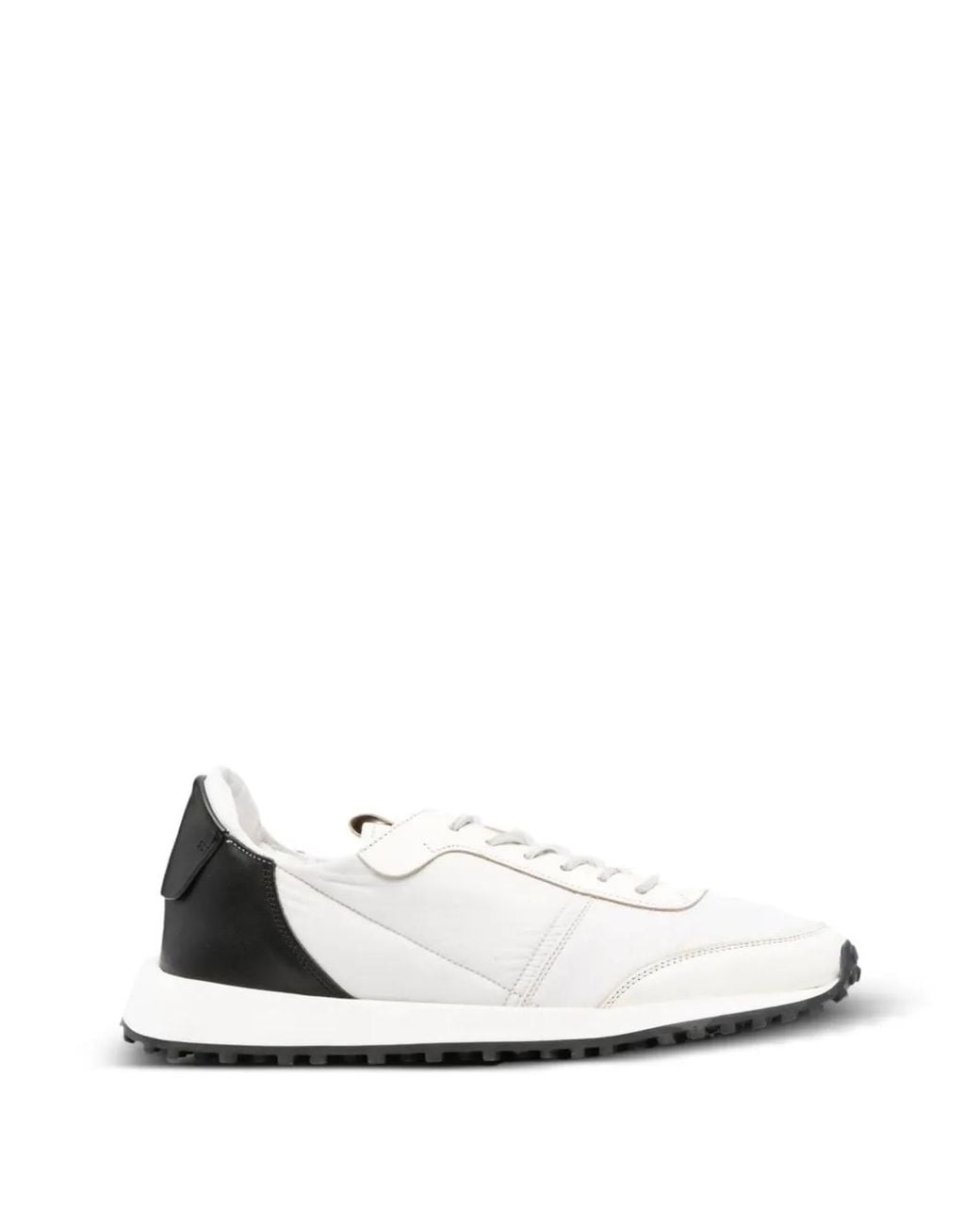 Buttero White Two-Tone Panelled Sneakers for men