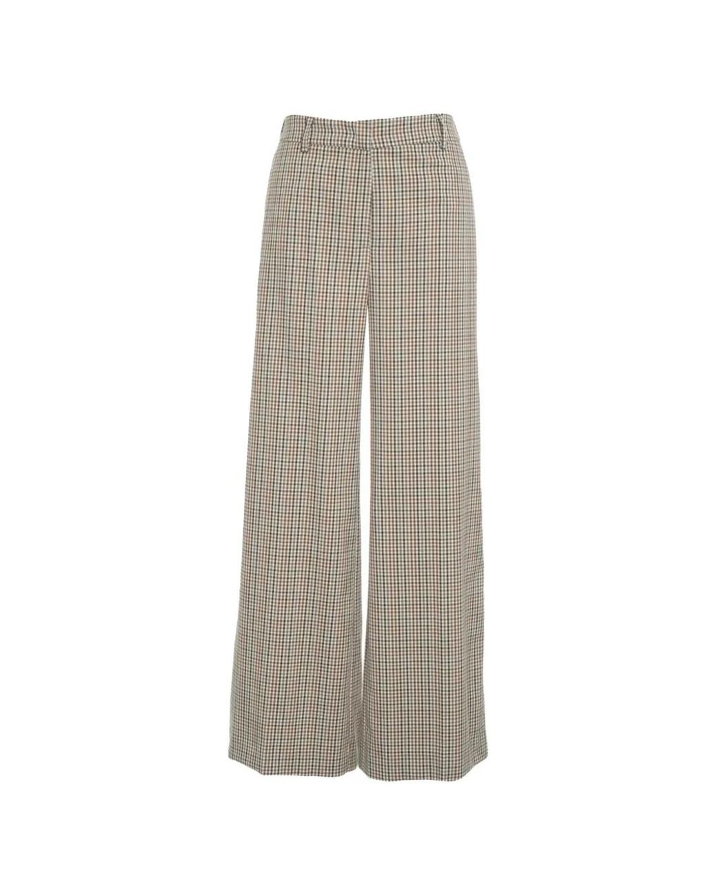 Kaos Gray Check-Pattern Wide-Leg Trousers