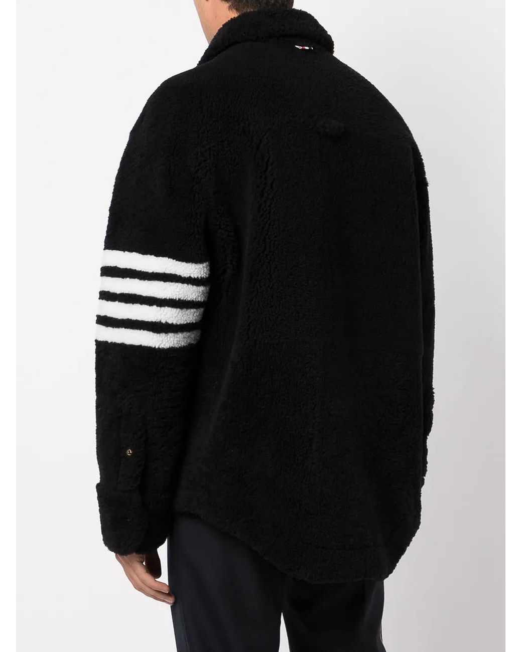 Thom Browne Black 4-bar Shearling Jacket for men