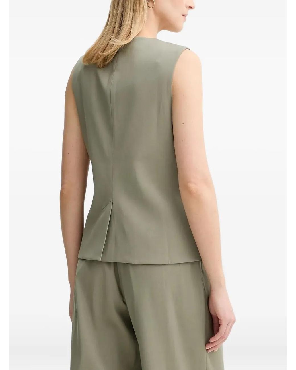 Samsøe & Samsøe Green Saruma Button-Front Sleeveless Top