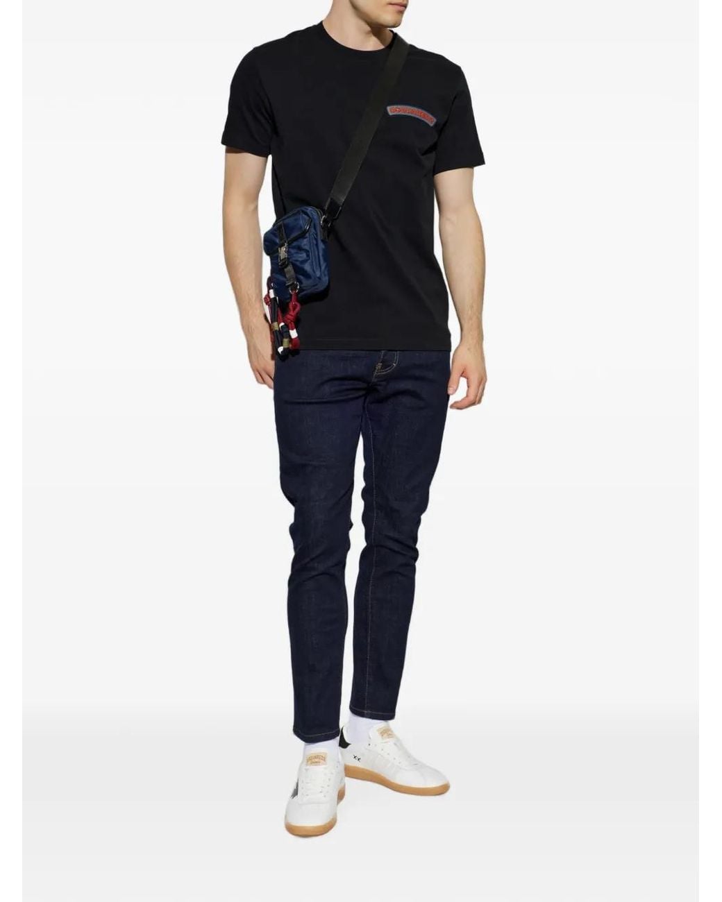 DSquared² Black Logo-Patch T-Shirt for men