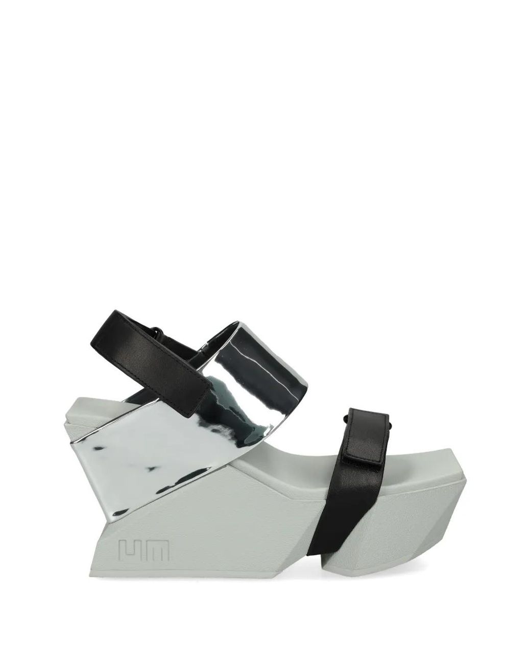 United Nude White Brutt Metallic Touch-Strap Sandals