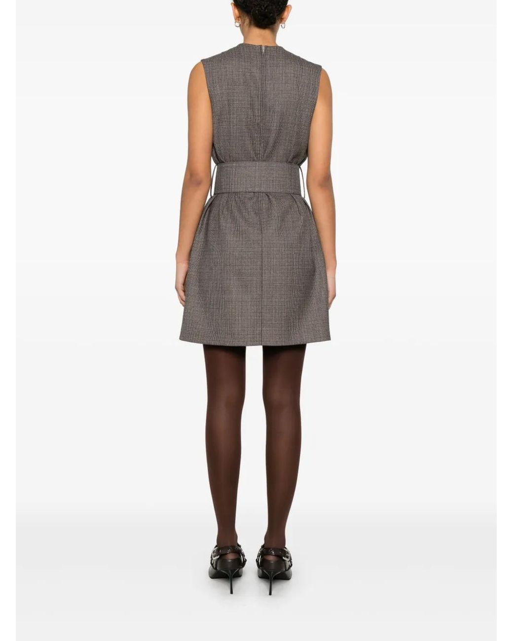 Stella McCartney Gray Houndstooth Mini Dress