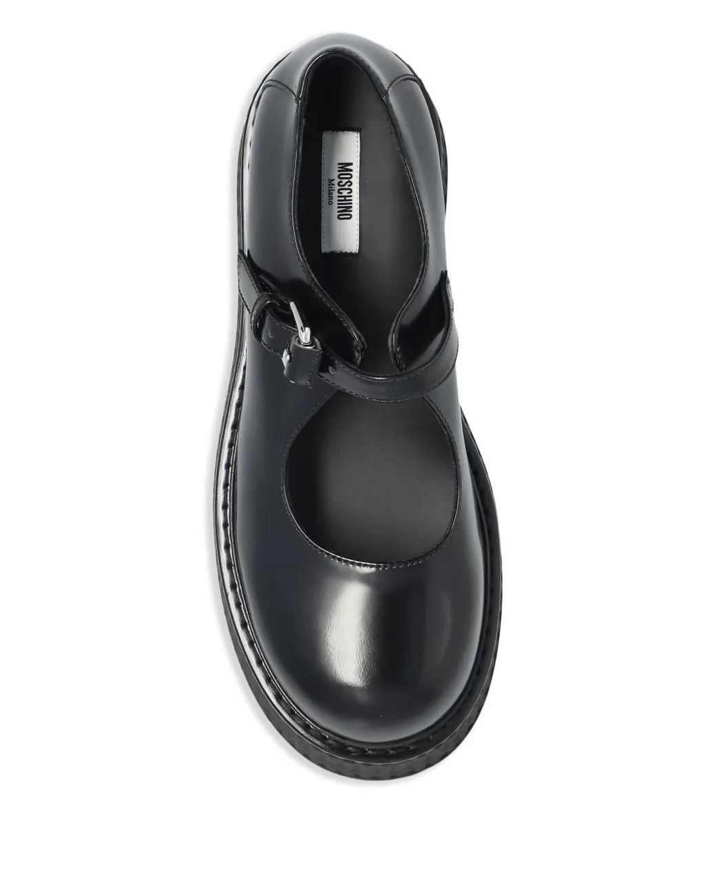 Moschino Black Leather Mary Jane