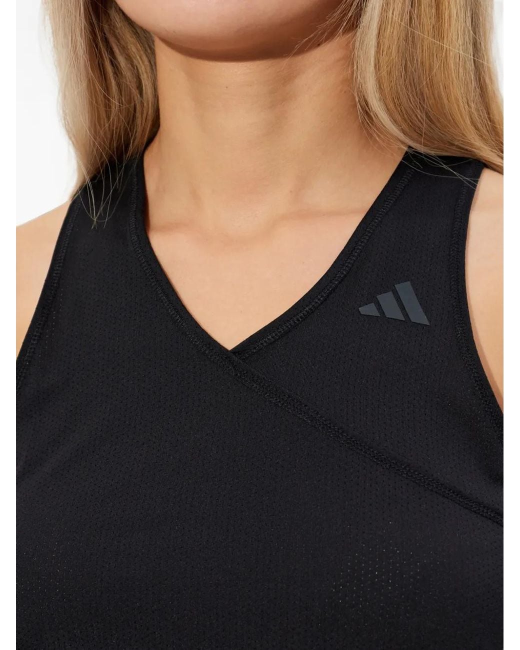 Adidas Black Tank Top With V-Neck, Club Tennis Climacool
