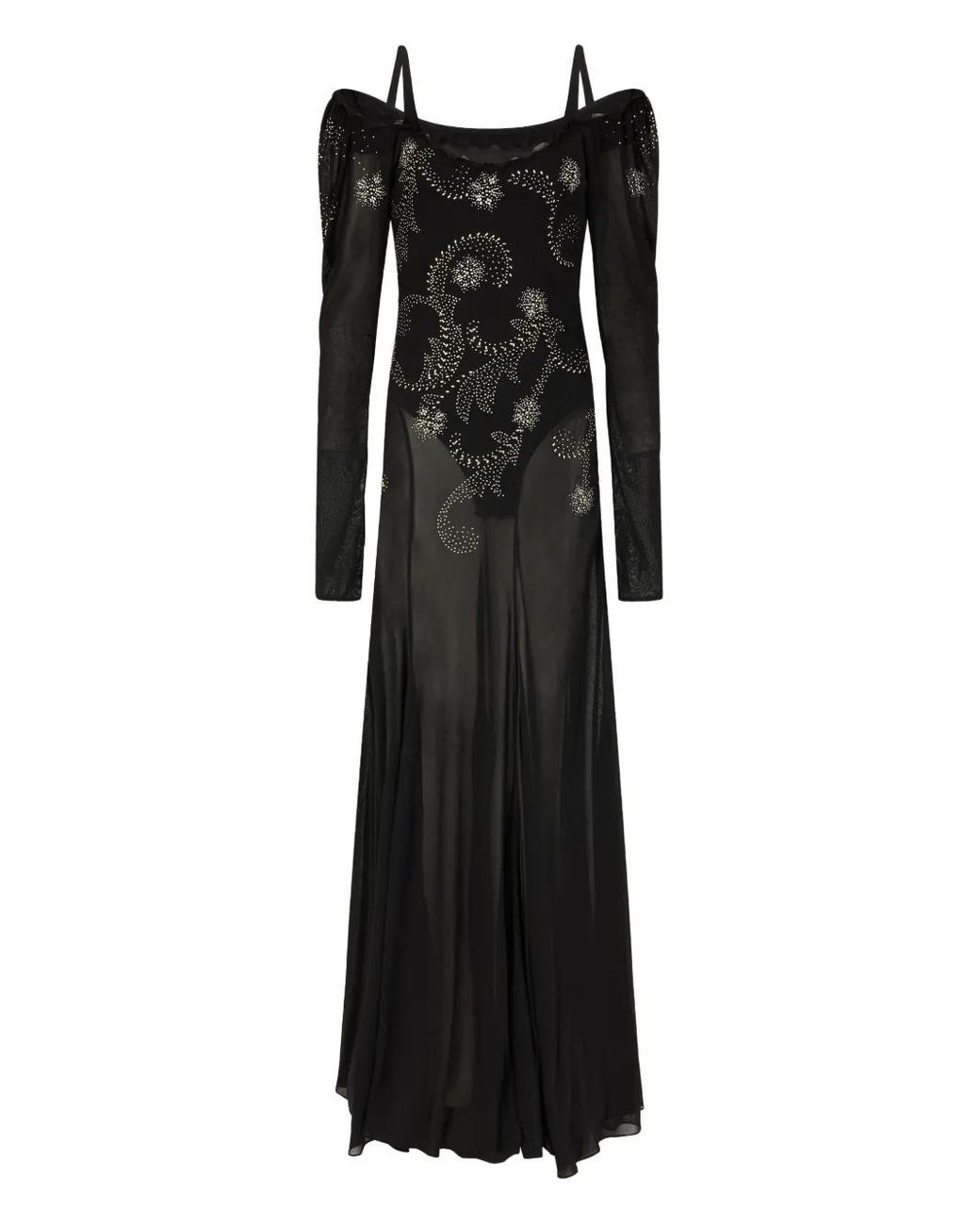 Rabanne Jersey Maxi Dress in Black | Lyst